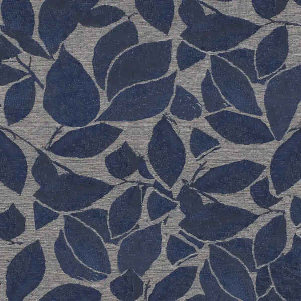 Self Design Curtain Dark Blue